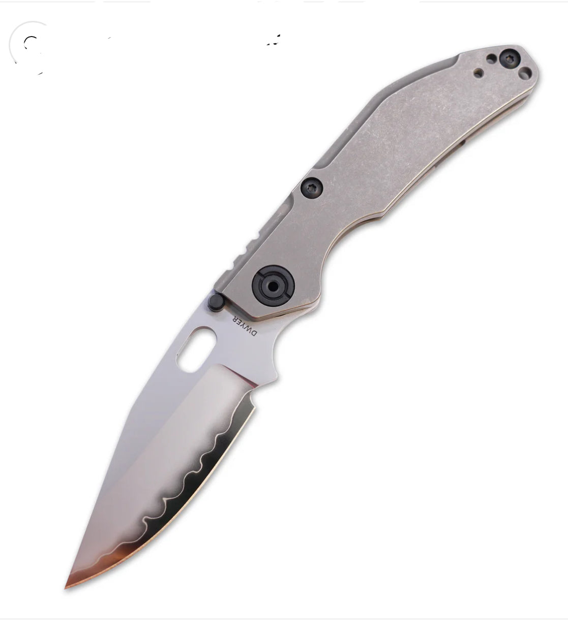 Duane Dwyer BBNM BOWIE, Titanium Frame Lock Folding Knife Satin/Hamon Bowie Blade