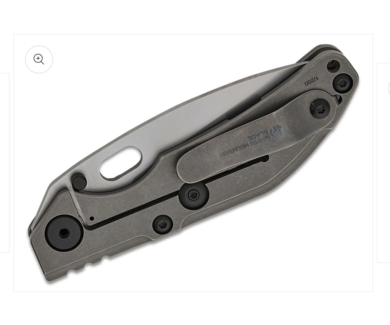 Duane Dwyer BBNM Tanto, Ti Frame Lock Folding Knife. Satin/Hamon Tanto Blade, Gray Titanium Handles