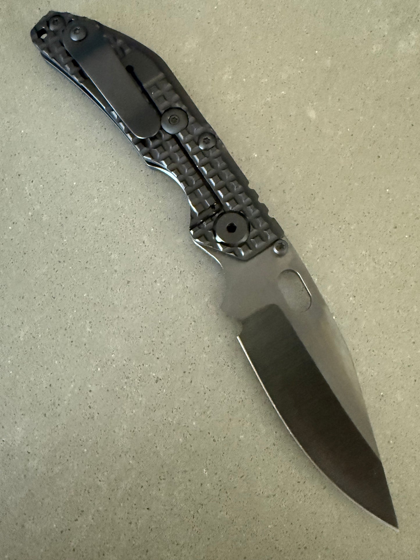 Duane Dwyer BBN-M Bowie Shadow Edition Frame Lock Folding Knife CPM-3V, Titanium Frag North mountain knives collab