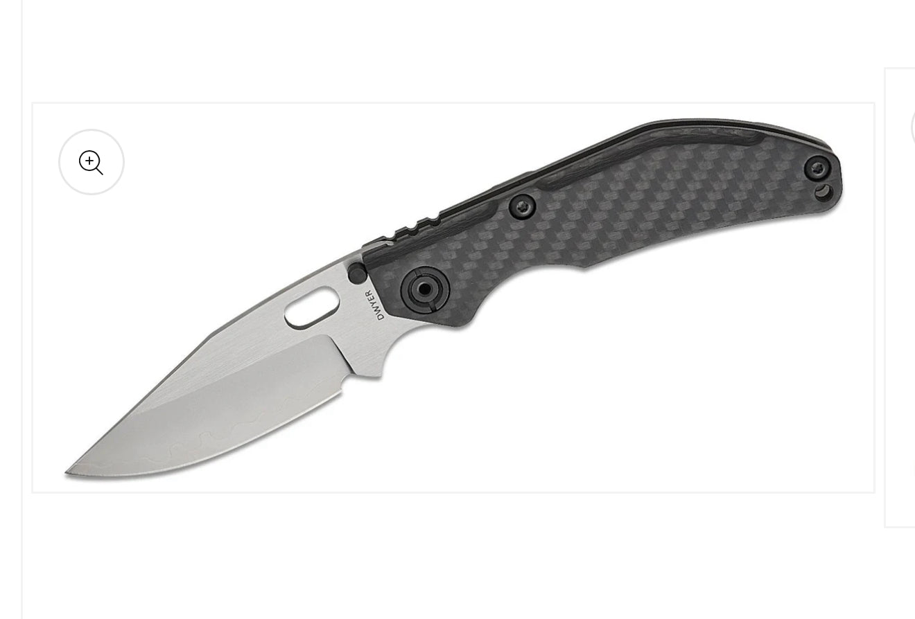 Duane Dwyer BBNM Carbon Fiber Bowie Ti Frame Lock Folding Knife, Satin/Hamon Bowie Blade,