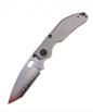 Duane Dwyer BBNM Tanto, Ti Frame Lock Folding Knife. Satin/Hamon Tanto Blade, Gray Titanium Handles
