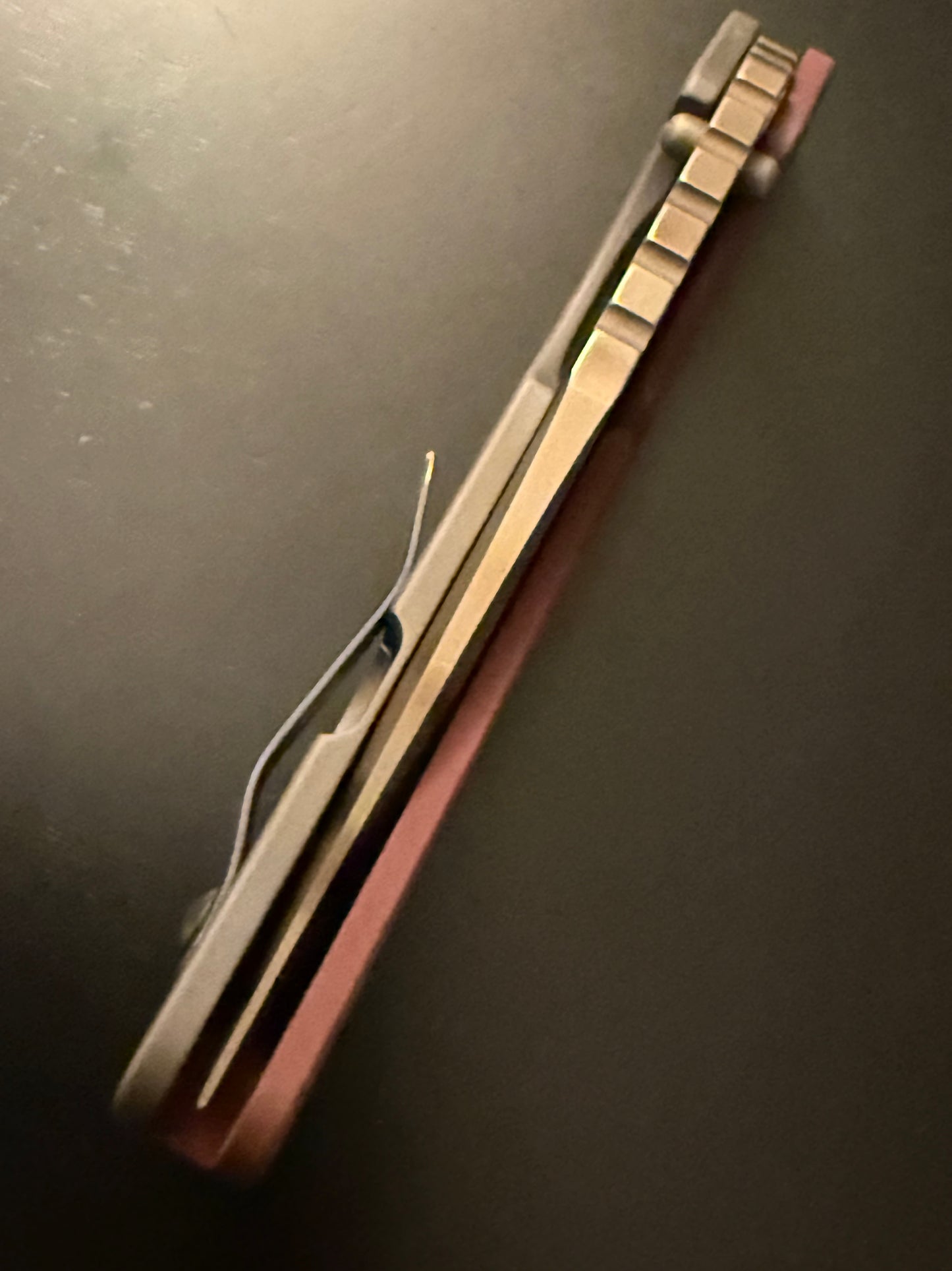 Strider SMF heat colored ghost finish