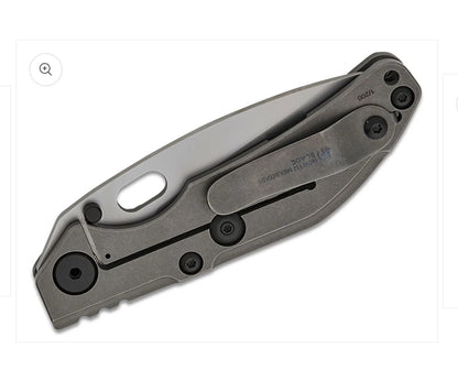 Duane Dwyer BBNM Tanto, Ti Frame Lock Folding Knife. Satin/Hamon Tanto Blade, Gray Titanium Handles