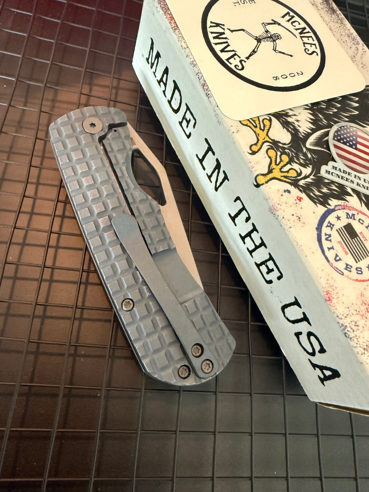 McNees Little Dixon 3.25" – MagnaCut – Blue FRAG Titanium – Bronze Accents
