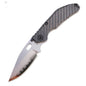 Duane Dwyer BBNM Carbon Fiber Bowie Ti Frame Lock Folding Knife, Satin/Hamon Bowie Blade,