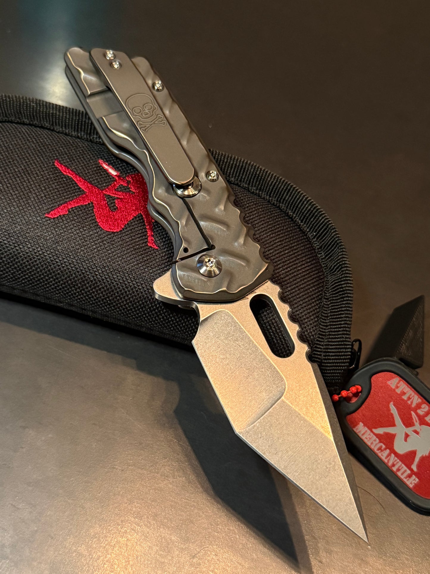 A2D Mark 2 B-MED Gen 4 September 2026 maker tag confirming MagnaCut Hissatsu compound grind and Antique Bronze titanium Treadplate