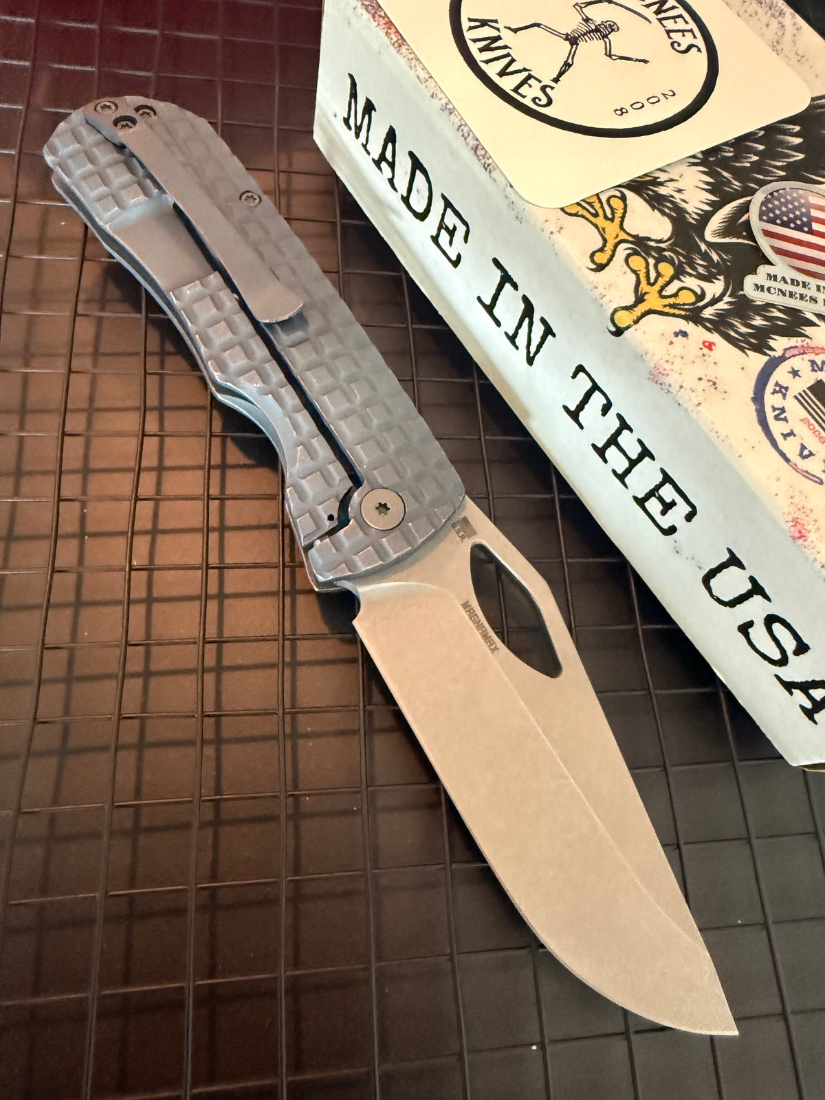 McNees Little Dixon 3.25" – MagnaCut – Blue FRAG Titanium – Bronze Accents