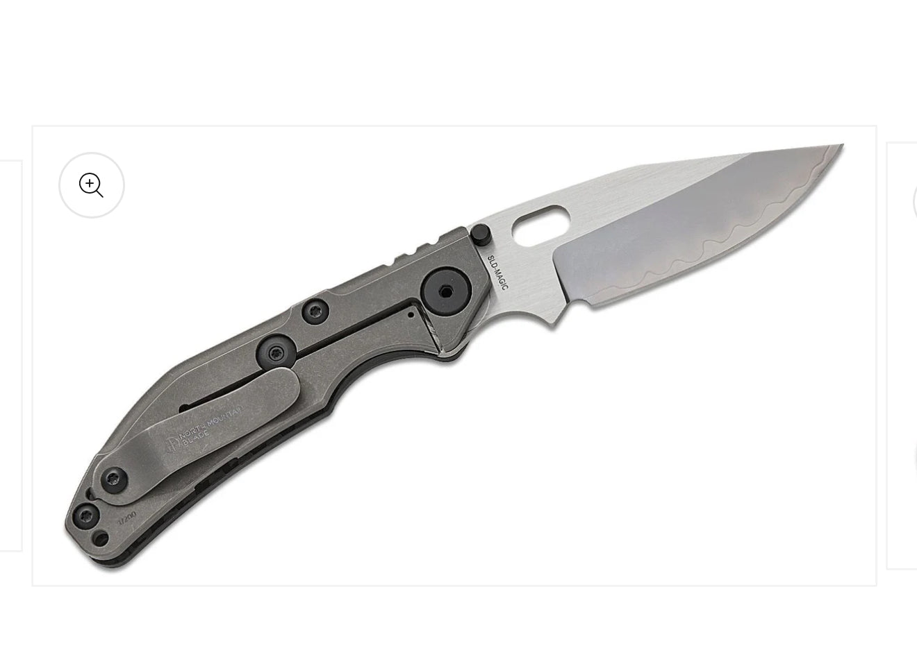 Duane Dwyer BBNM Carbon Fiber Bowie Ti Frame Lock Folding Knife, Satin/Hamon Bowie Blade,